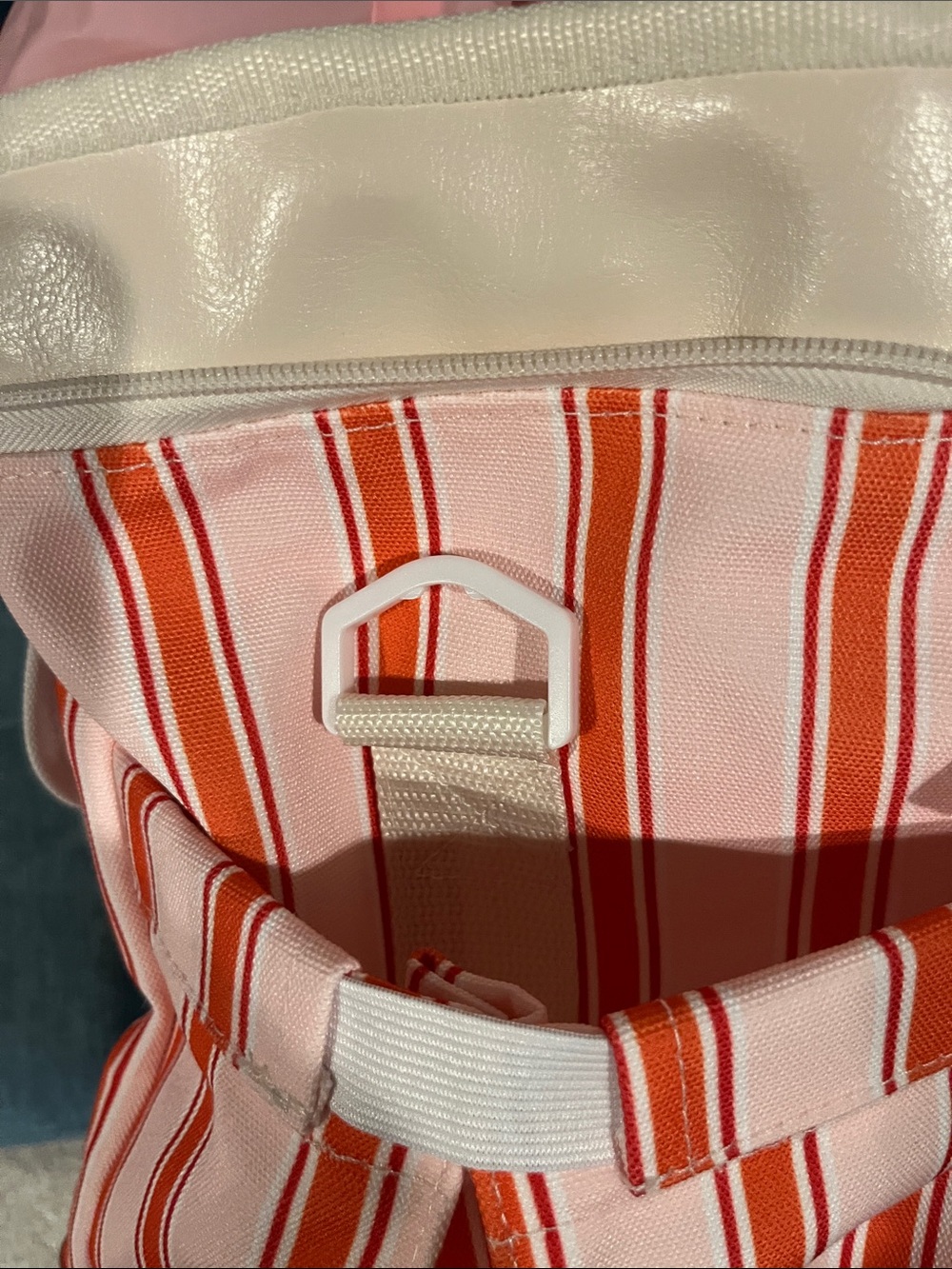 Pink and Red Striped Insulated Food Storage Tote - Picture 6 of 16